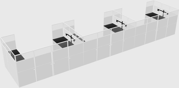 U-shaped cubicle