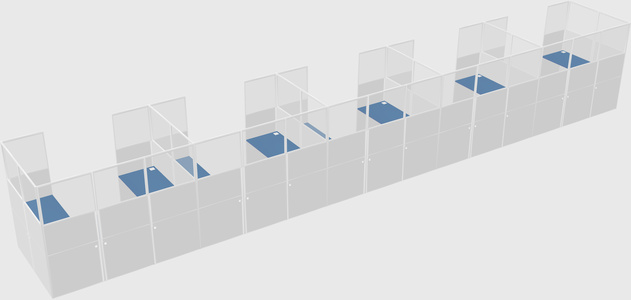 U-shaped cubicle