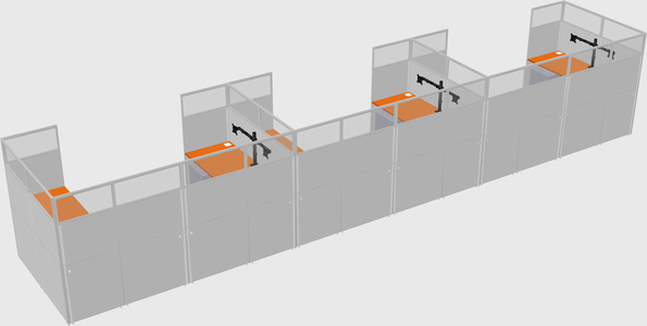 U-shaped cubicle