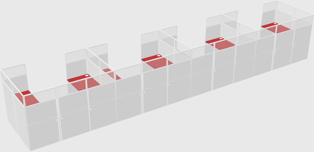 U-shaped cubicle