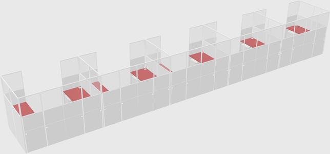 U-shaped cubicle