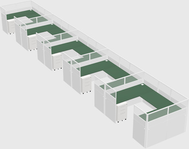 U-shaped cubicle