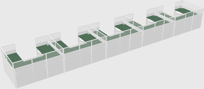 U-shaped cubicle