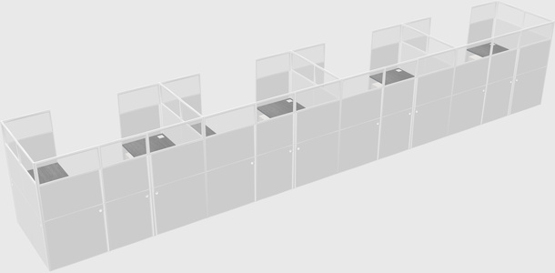 U-shaped cubicle