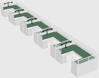 U-shaped cubicle