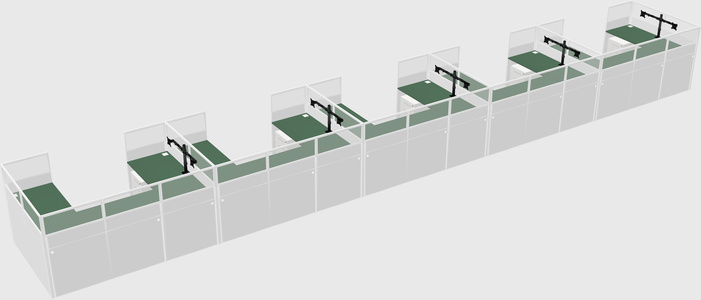 U-shaped cubicle