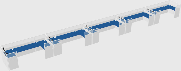 U-shaped cubicle