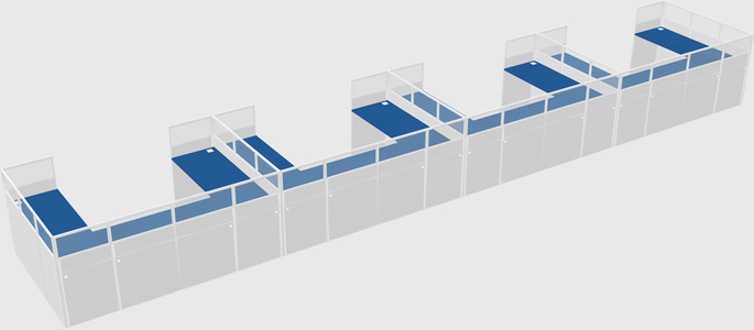U-shaped cubicle