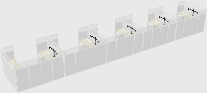 U-shaped cubicle