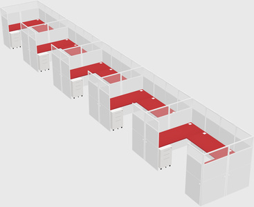 U-shaped cubicle