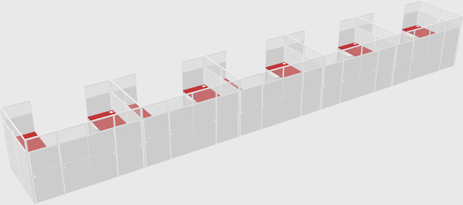 U-shaped cubicle