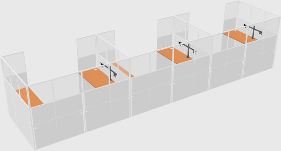 U-shaped cubicle