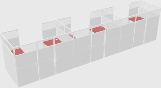 U-shaped cubicle
