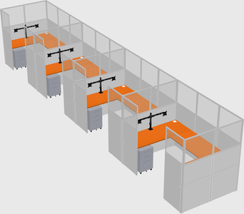 U-shaped cubicle