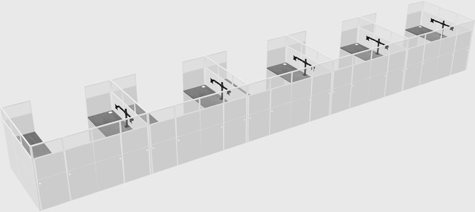 U-shaped cubicle