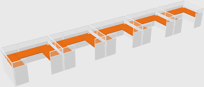 U-shaped cubicle