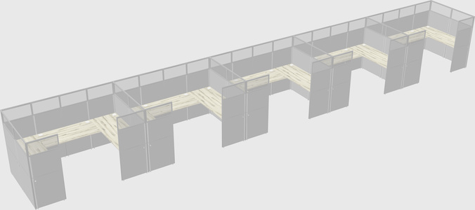 U-shaped cubicle