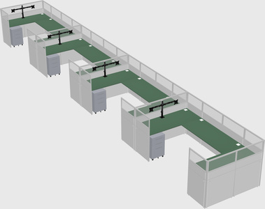 U-shaped cubicle