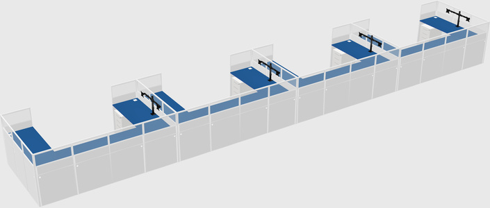 U-shaped cubicle