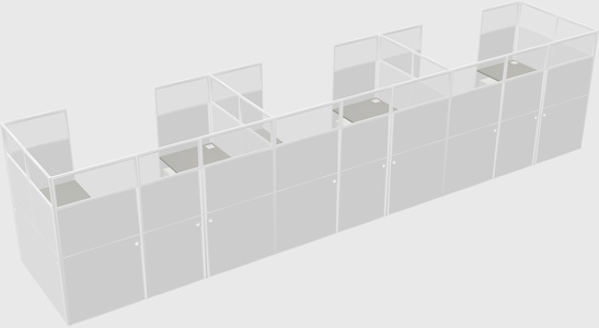 U-shaped cubicle