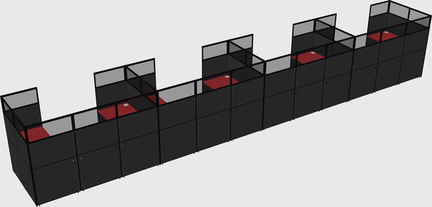 U-shaped cubicle