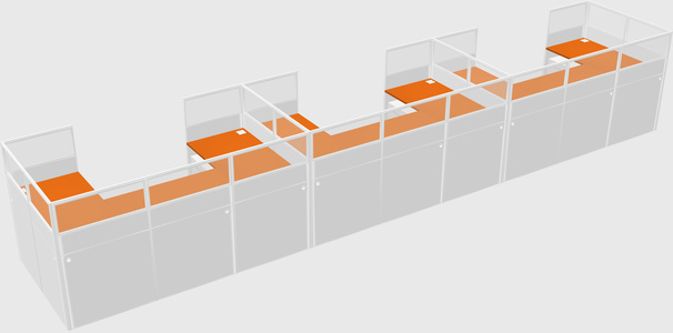 U-shaped cubicle