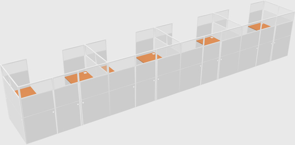 U-shaped cubicle