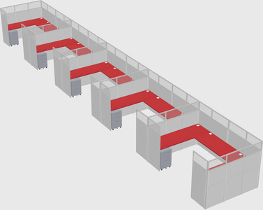 U-shaped cubicle