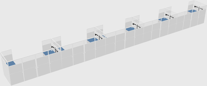U-shaped cubicle