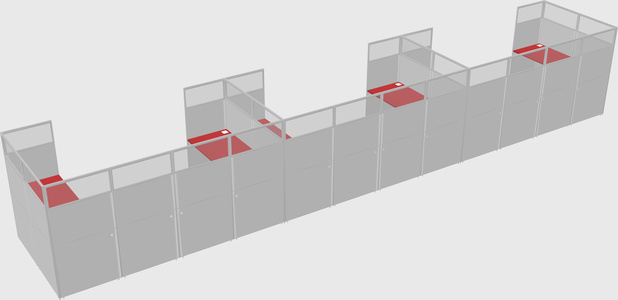 U-shaped cubicle