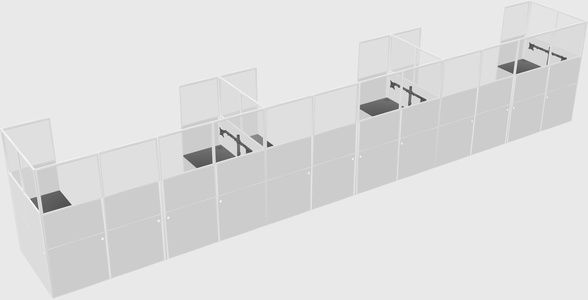 U-shaped cubicle