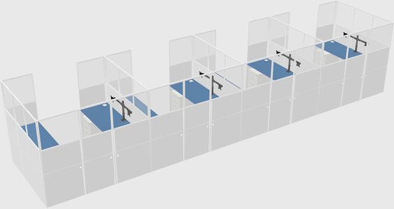 U-shaped cubicle