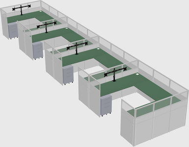 U-shaped cubicle