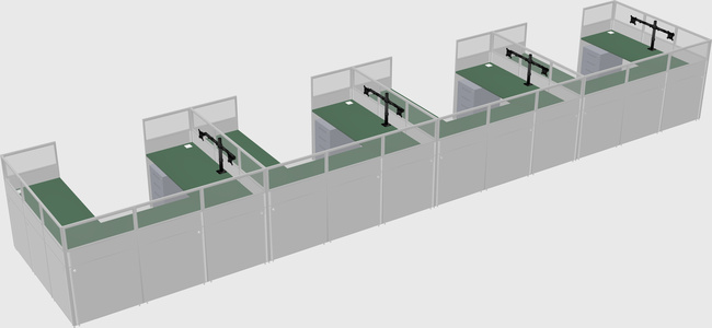 U-shaped cubicle