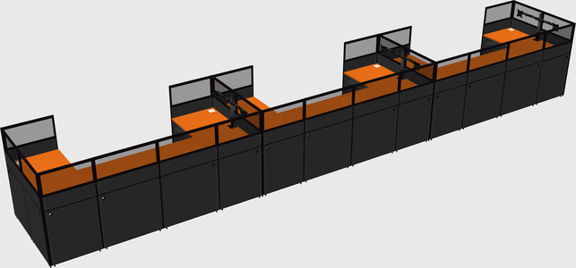U-shaped cubicle