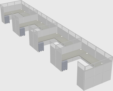 U-shaped cubicle