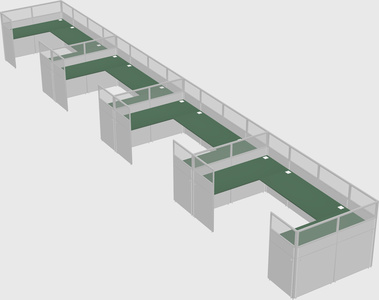 U-shaped cubicle