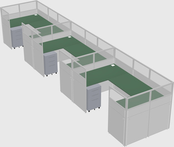 U-shaped cubicle