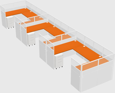U-shaped cubicle