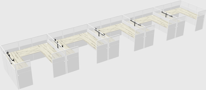 U-shaped cubicle