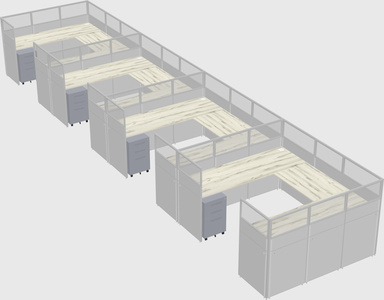 U-shaped cubicle