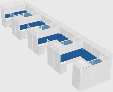 U-shaped cubicle
