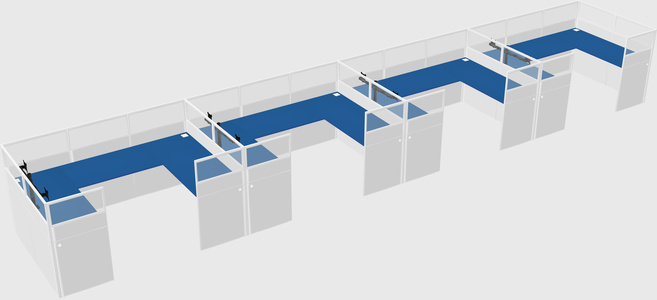 U-shaped cubicle