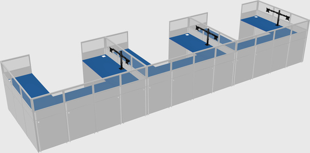 U-shaped cubicle