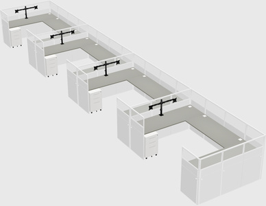 U-shaped cubicle