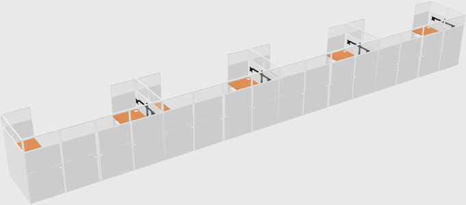 U-shaped cubicle