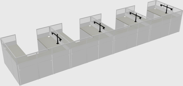 U-shaped cubicle