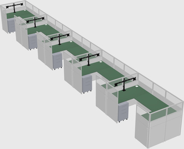 U-shaped cubicle