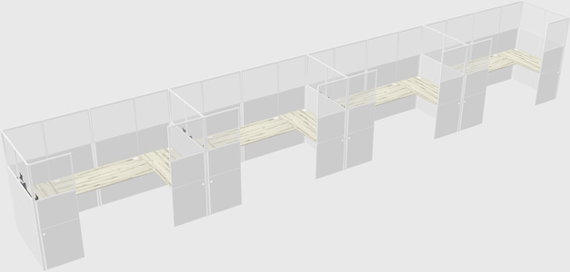 U-shaped cubicle