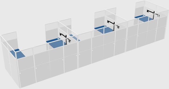 U-shaped cubicle